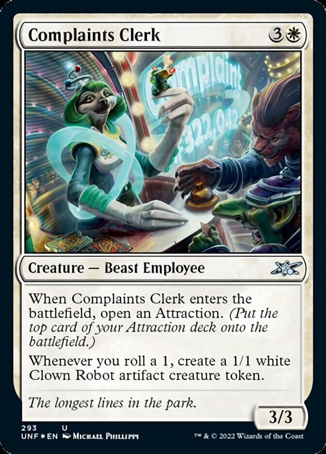 Complaints Clerk (Galaxy Foil) [Unfinity] | Gamers Paradise