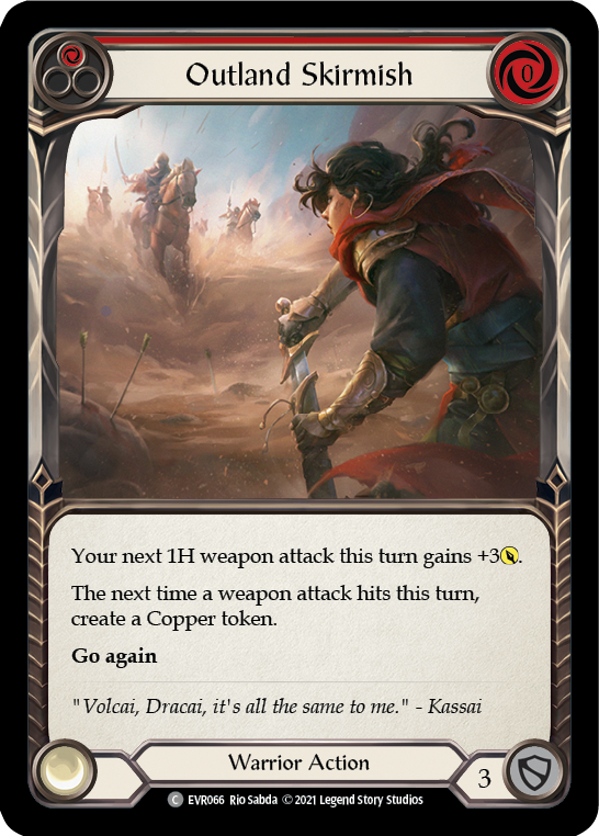Outland Skirmish (Red) [EVR066] (Everfest)  1st Edition Rainbow Foil | Gamers Paradise
