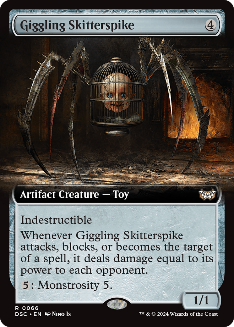 Giggling Skitterspike (Extended Art) [Duskmourn: House of Horror Commander] | Gamers Paradise