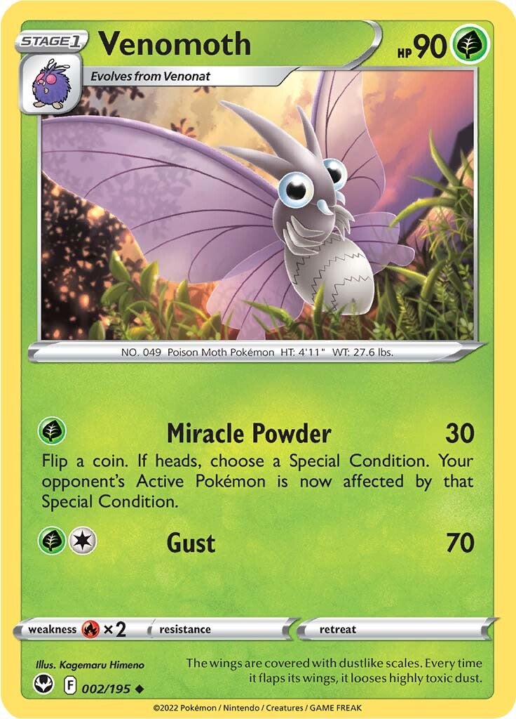 Venomoth (002/195) [Sword & Shield: Silver Tempest] | Gamers Paradise