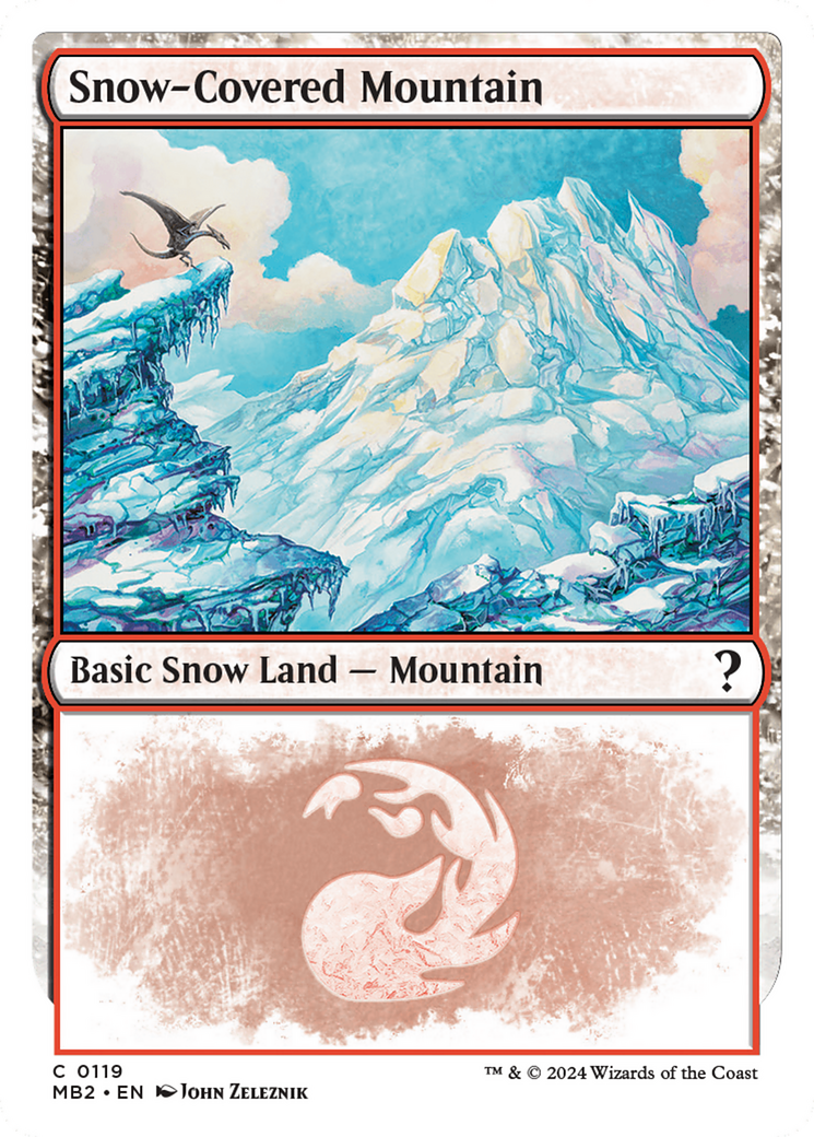 Snow-Covered Mountain (White Border) [Mystery Booster 2] | Gamers Paradise