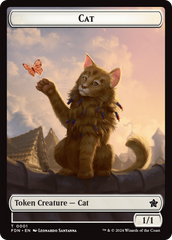 Elf Warrior // Cat (001) Doubled-Sided Token [Foundations Tokens] | Gamers Paradise