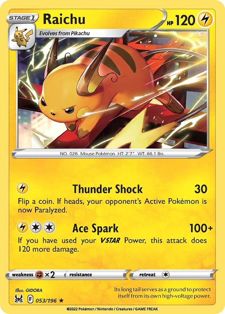 Raichu (053/196) [Sword & Shield: Lost Origin] | Gamers Paradise