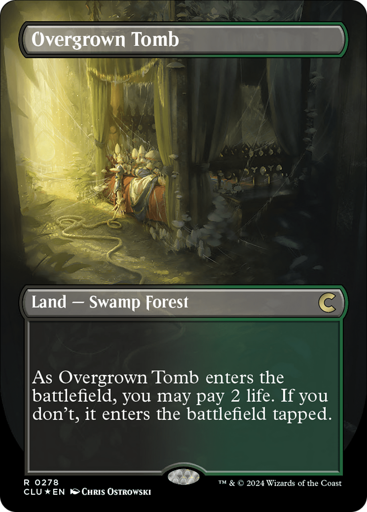 Overgrown Tomb (Borderless) [Ravnica: Clue Edition] | Gamers Paradise