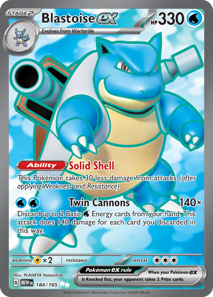 Blastoise ex (184/165) [Scarlet & Violet: 151] | Gamers Paradise