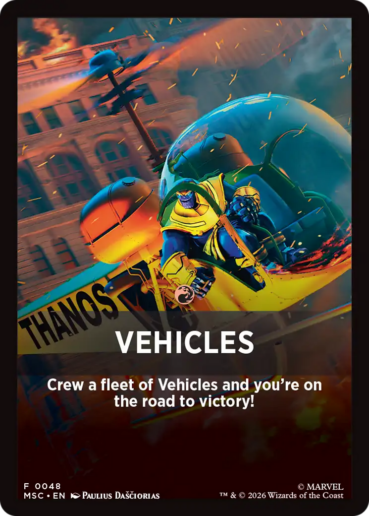 Vehicles Theme Card [Marvel Super Heroes Commander] | Gamers Paradise