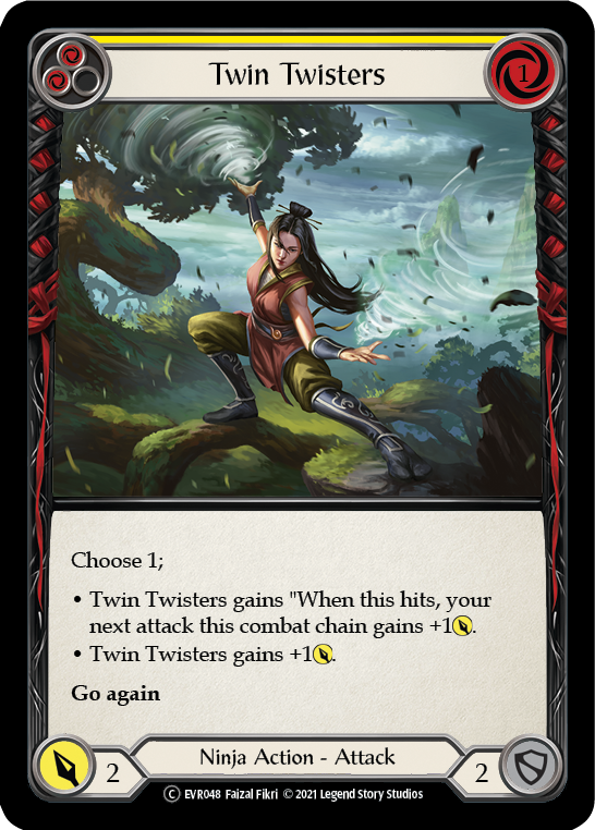 Twin Twisters (Yellow) [EVR048] (Everfest)  1st Edition Rainbow Foil | Gamers Paradise