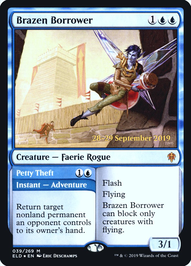 Brazen Borrower // Petty Theft [Throne of Eldraine Prerelease Promos] | Gamers Paradise