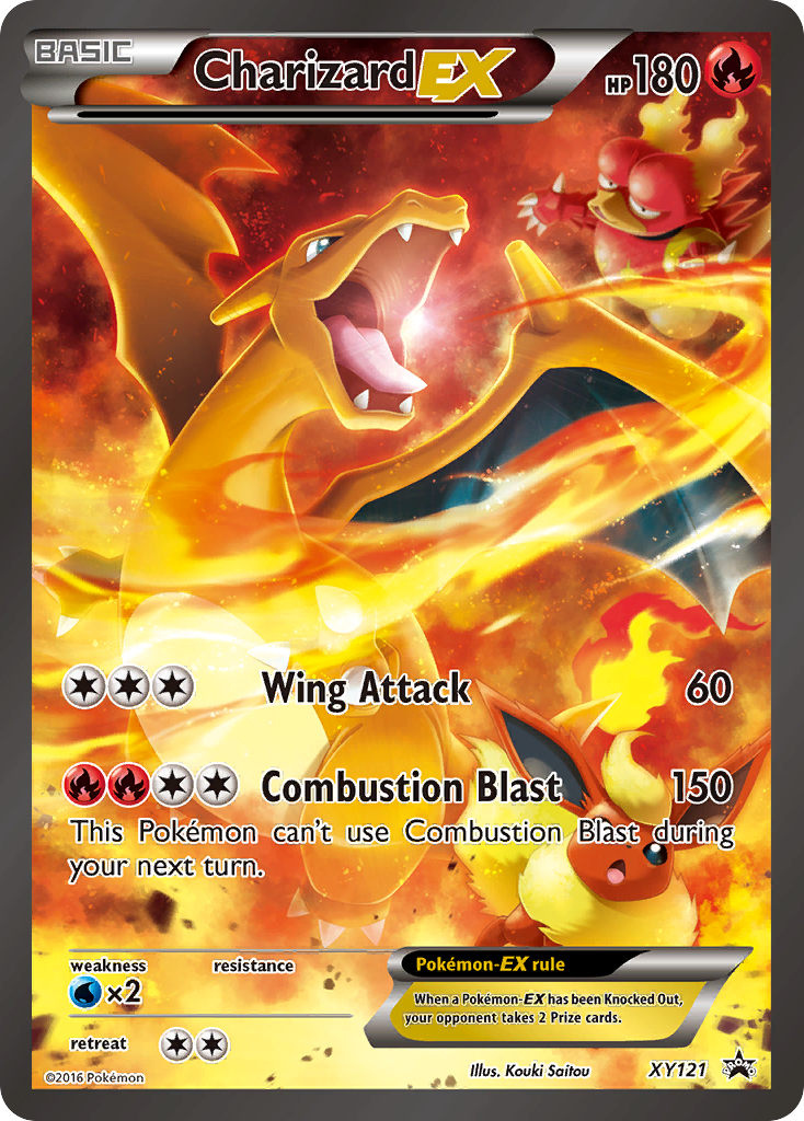 Charizard EX 2016 Pokemon XY Promos Black Star #XY121 Card Charizard EX 2016 Pokemon XY Promos Black Star #XY121 Card