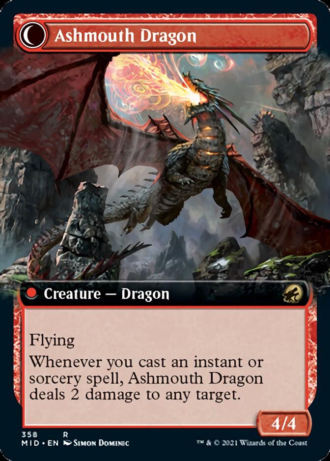 Smoldering Egg // Ashmouth Dragon (Extended Art) [Innistrad: Midnight Hunt] | Gamers Paradise