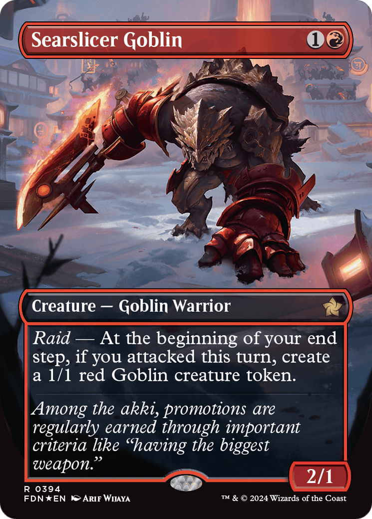 Searslicer Goblin (Borderless) (Mana Foil) [Foundations] | Gamers Paradise