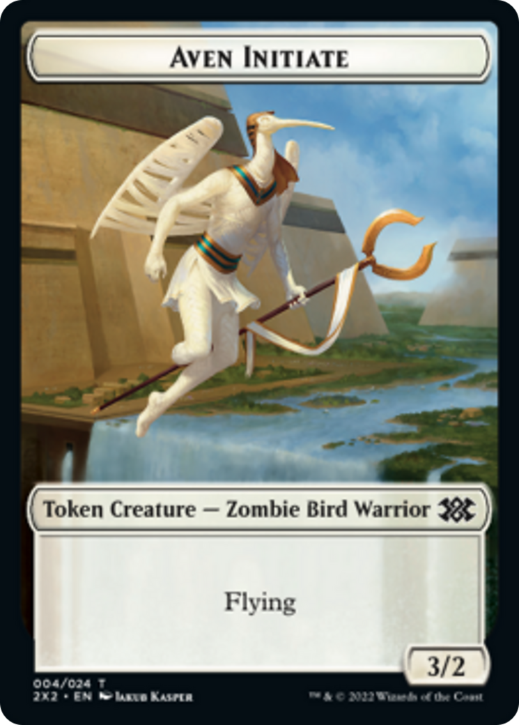Egg // Aven Initiate Double-Sided Token [Double Masters 2022 Tokens] | Gamers Paradise