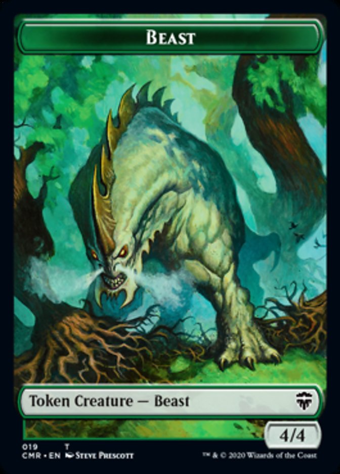 Beast (19) // Elephant Double-Sided Token [Commander Legends Tokens] | Gamers Paradise
