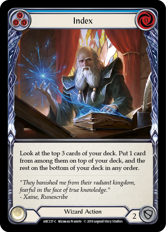 Index (Blue) [ARC137-C] (Arcane Rising)  1st Edition Rainbow Foil | Gamers Paradise