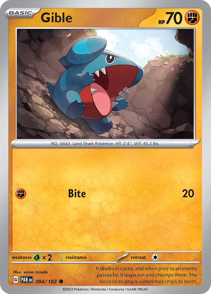 Gible (094/182) [Scarlet & Violet: Paradox Rift] | Gamers Paradise