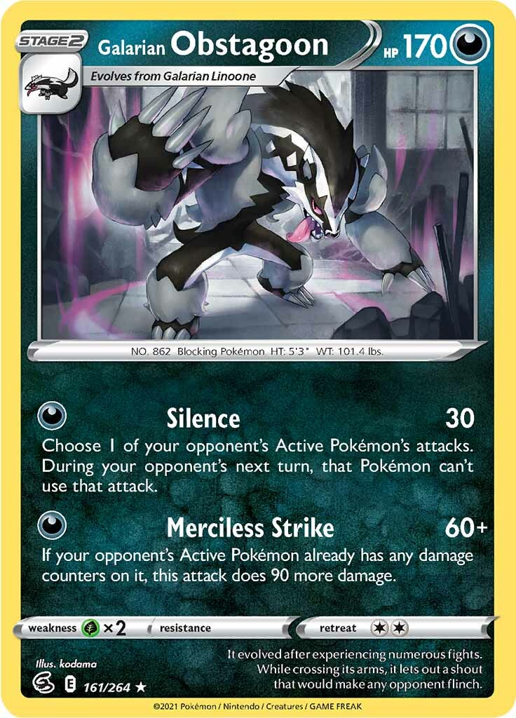 Galarian Obstagoon (161/264) [Sword & Shield: Fusion Strike] | Gamers Paradise