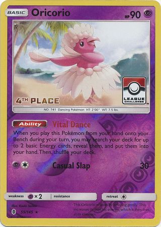 Oricorio (55/145) (League Promo 4th Place) [Sun & Moon: Guardians Rising] | Gamers Paradise