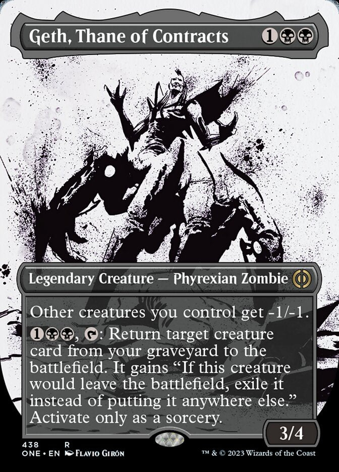 Geth, Thane of Contracts (Borderless Ichor Step-and-Compleat Foil) [Phyrexia: All Will Be One] | Gamers Paradise