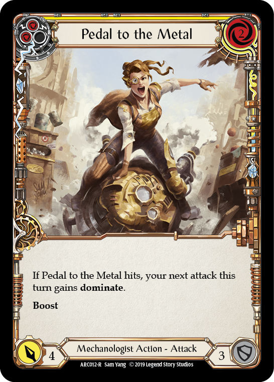 Pedal to the Metal (Yellow) [ARC012-R] (Arcane Rising)  1st Edition Rainbow Foil | Gamers Paradise