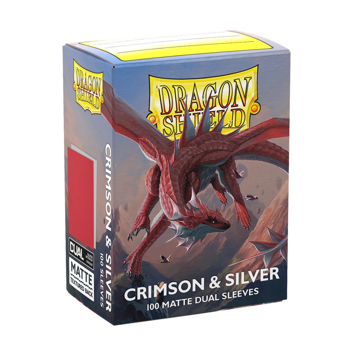 Dragon Shield: Standard 100ct Sleeves - Crimson & Silver (Dual Matte) | Gamers Paradise