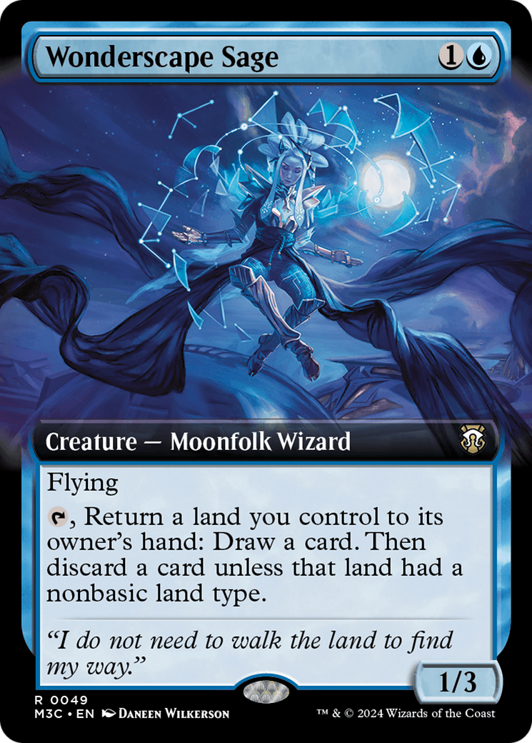 Wonderscape Sage (Extended Art) (Ripple Foil) [Modern Horizons 3 Commander] | Gamers Paradise