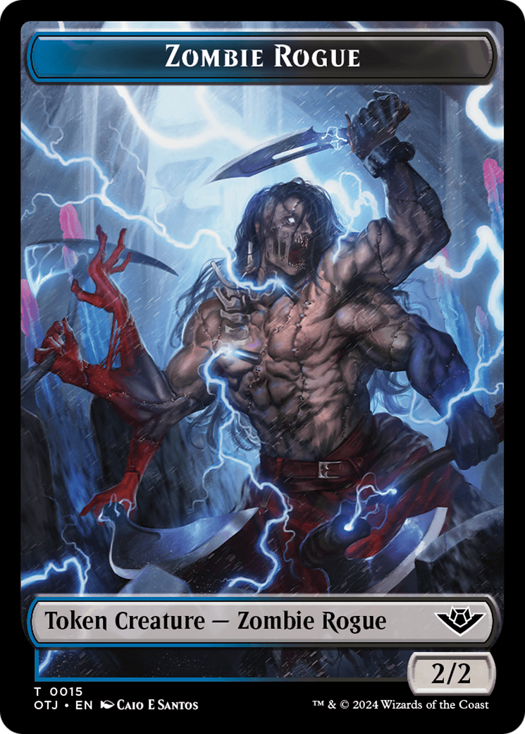 Treasure // Zombie Rogue Double-Sided Token [Outlaws of Thunder Junction Tokens] | Gamers Paradise