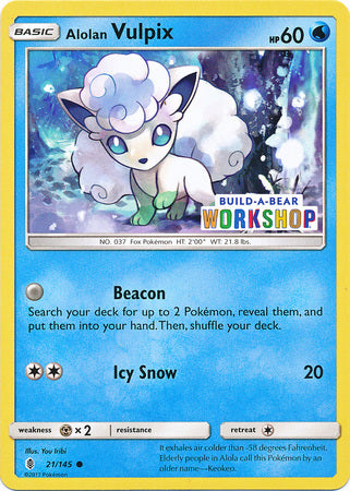 Alolan Vulpix (21/145) (Build A Bear Workshop Exclusive) [Sun & Moon: Guardians Rising] | Gamers Paradise