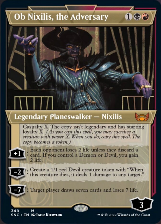 Ob Nixilis, the Adversary (Showcase Art Deco) [Streets of New Capenna] | Gamers Paradise