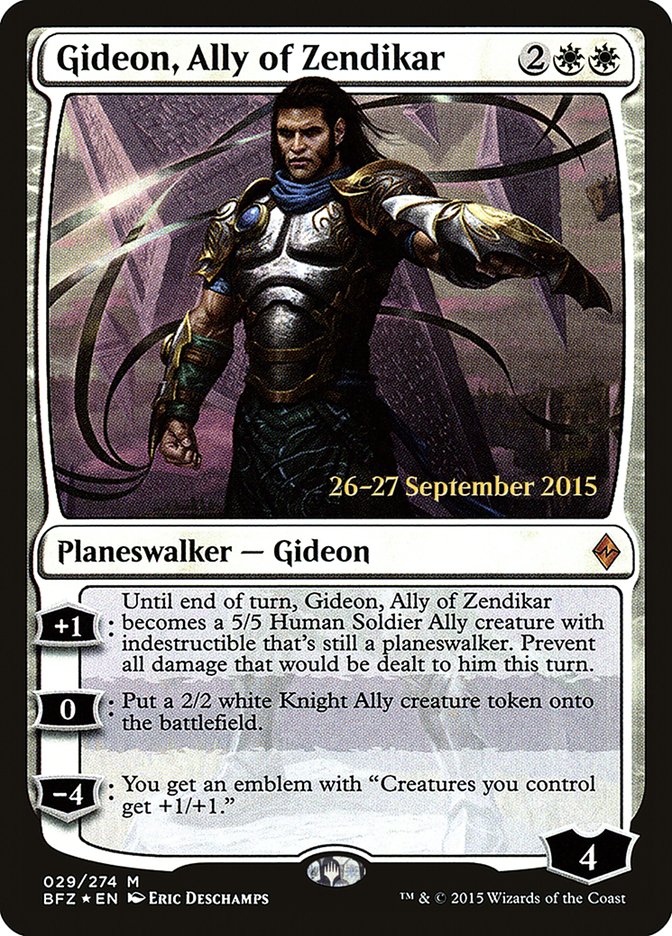 Gideon, Ally of Zendikar [Battle for Zendikar Prerelease Promos] | Gamers Paradise