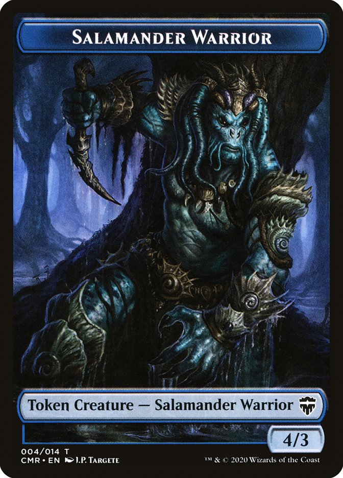 Angel // Salamander Warrior Double-Sided Token [Commander Legends Tokens] | Gamers Paradise