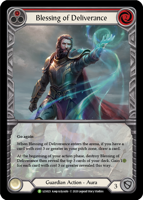 Blessing of Deliverance (Red) [LGS023] (Promo)  Rainbow Foil | Gamers Paradise