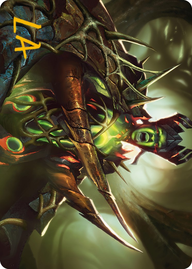 Maze's Mantle Art Card (Gold-Stamped Signature) [Phyrexia: All Will Be One Art Series] | Gamers Paradise