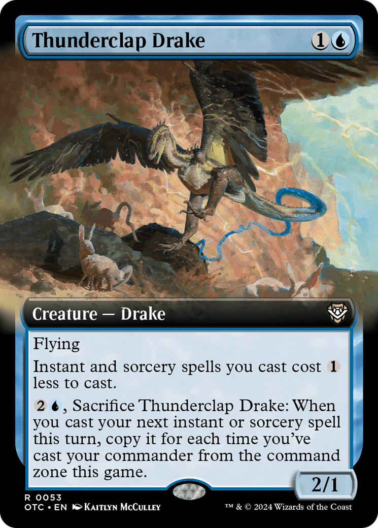 Thunderclap Drake (Extended Art) [Outlaws of Thunder Junction Commander] | Gamers Paradise