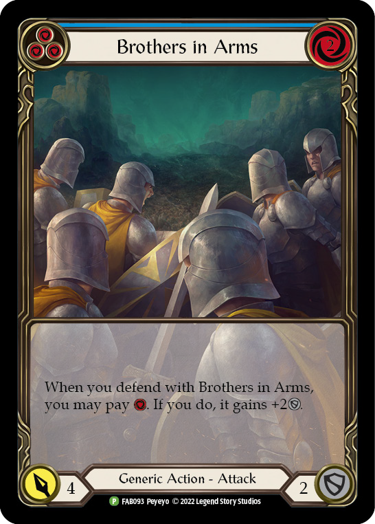 Brothers in Arms (Blue) [FAB093] (Promo)  Rainbow Foil | Gamers Paradise
