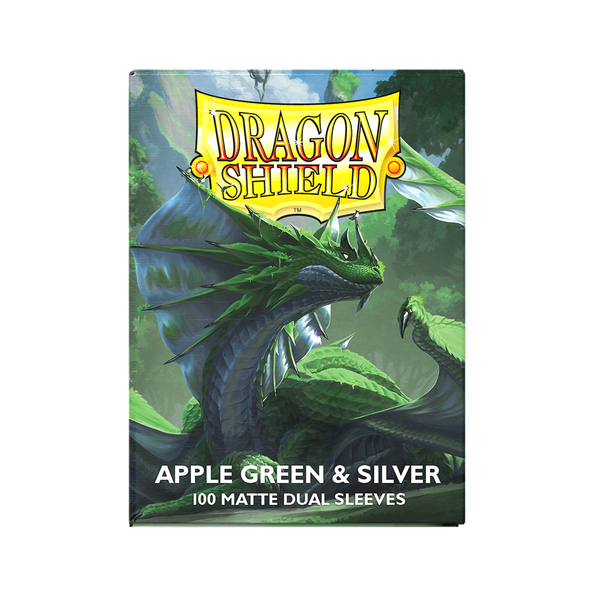 Dragon Shield: Standard 100ct Sleeves - Apple Green & Silver (Dual Matte) | Gamers Paradise