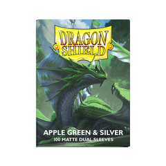 Dragon Shield: Standard 100ct Sleeves - Apple Green & Silver (Dual Matte) | Gamers Paradise