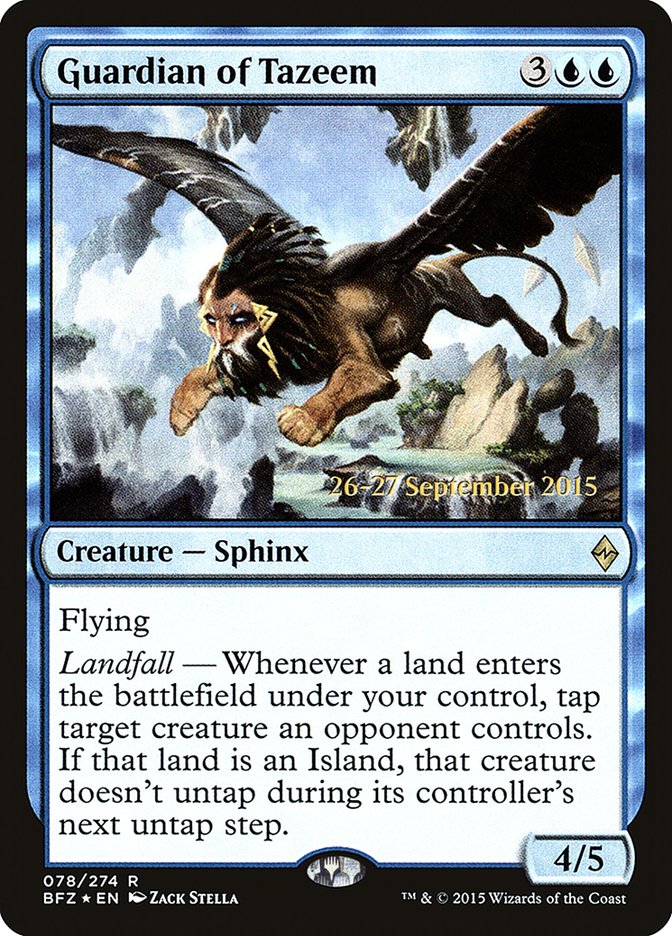 Guardian of Tazeem [Battle for Zendikar Prerelease Promos] | Gamers Paradise