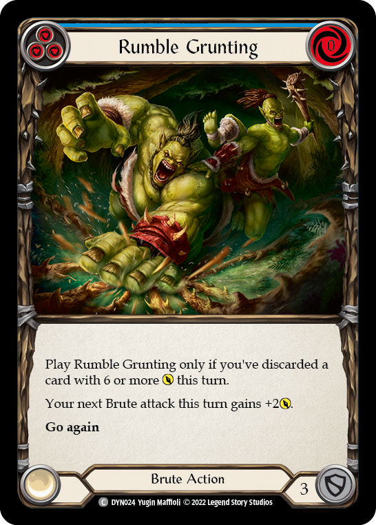 Rumble Grunting (Blue) [DYN024] (Dynasty)  Rainbow Foil | Gamers Paradise