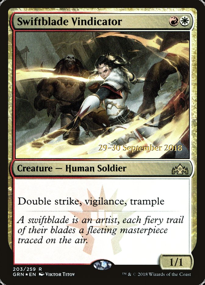 Swiftblade Vindicator [Guilds of Ravnica Prerelease Promos] | Gamers Paradise