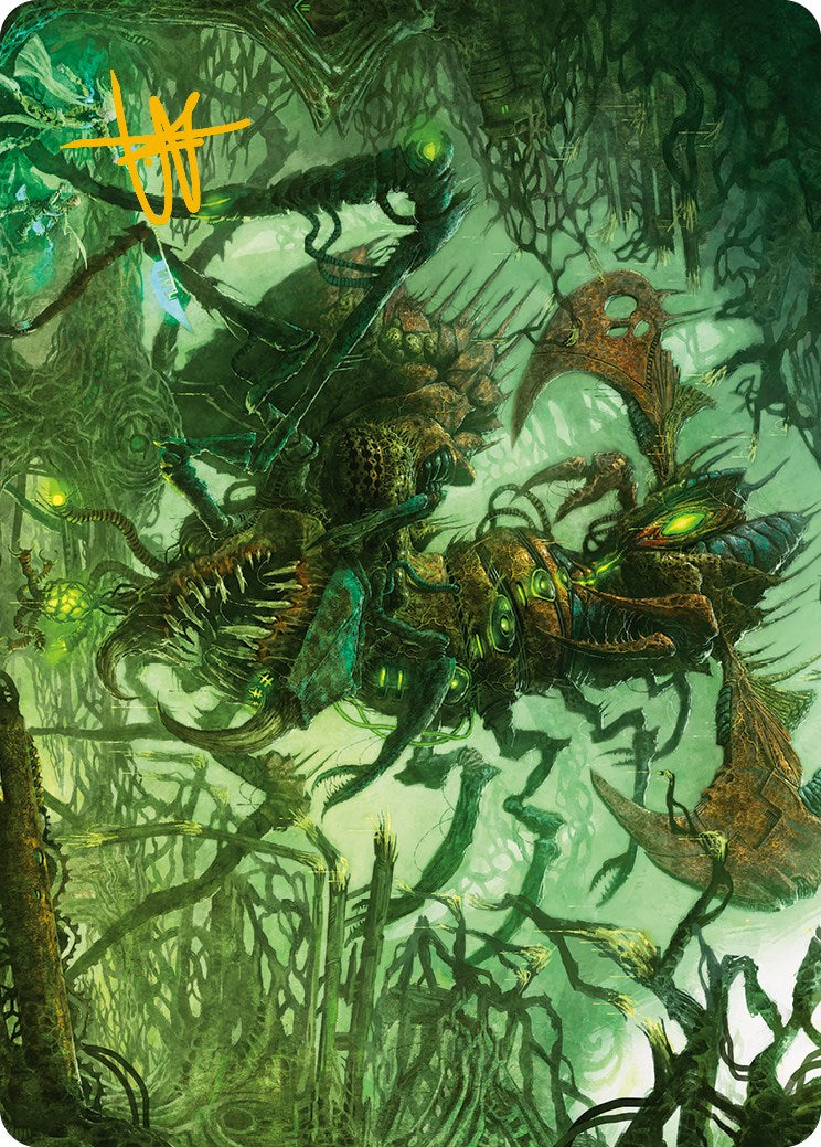 Skyscythe Engulfer Art Card (Gold-Stamped Signature) [Phyrexia: All Will Be One Art Series] | Gamers Paradise