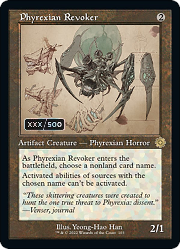 Phyrexian Revoker (Retro Schematic) (Serialized) [The Brothers' War Retro Artifacts] | Gamers Paradise