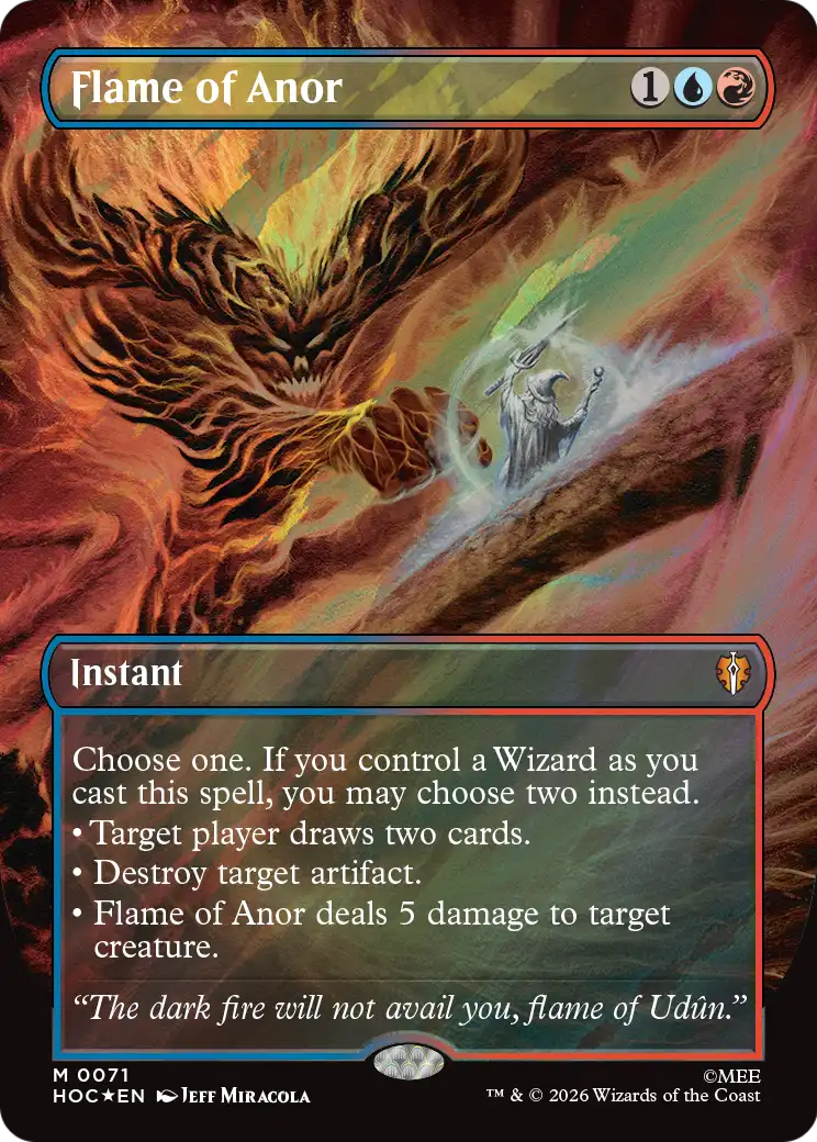 Flame of Anor (Borderless) (Surge Foil) [The Hobbit: Eternal-Legal] | Gamers Paradise