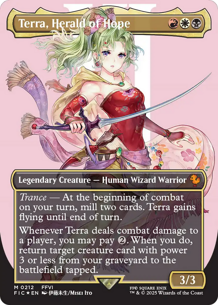 Terra, Herald of Hope (Borderless) (Surge Foil) [FINAL FANTASY Commander] | Gamers Paradise