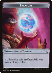 Treasure (20) // Teferi Akosa of Zhalfir Emblem Double-Sided Token [March of the Machine Tokens] | Gamers Paradise