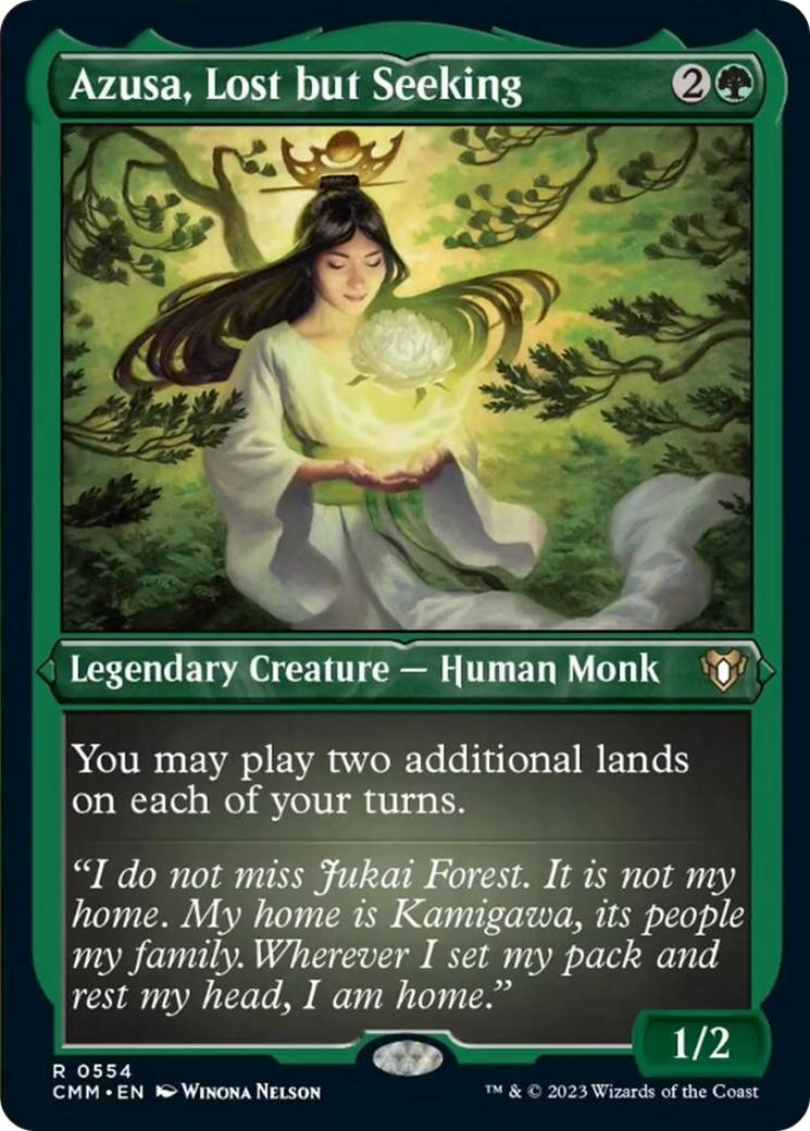 Azusa, Lost but Seeking (Foil Etched) [Commander Masters] | Gamers Paradise