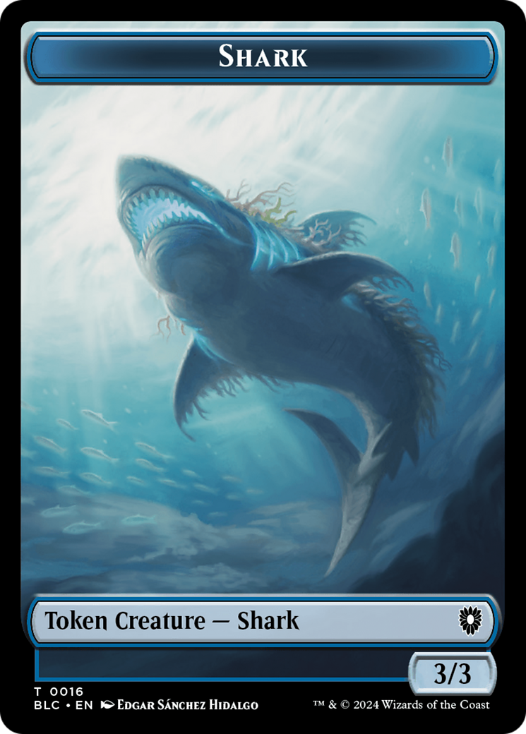 Elemental // Shark Double-Sided Token [Bloomburrow Commander Tokens] | Gamers Paradise