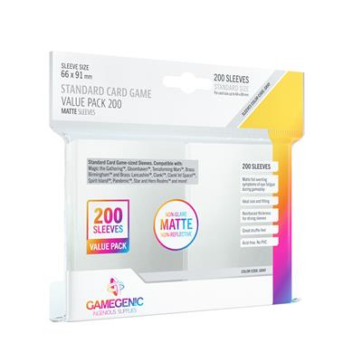 Matte Sleeves Standard Card Game-Size Value Pack 200 | Gamers Paradise