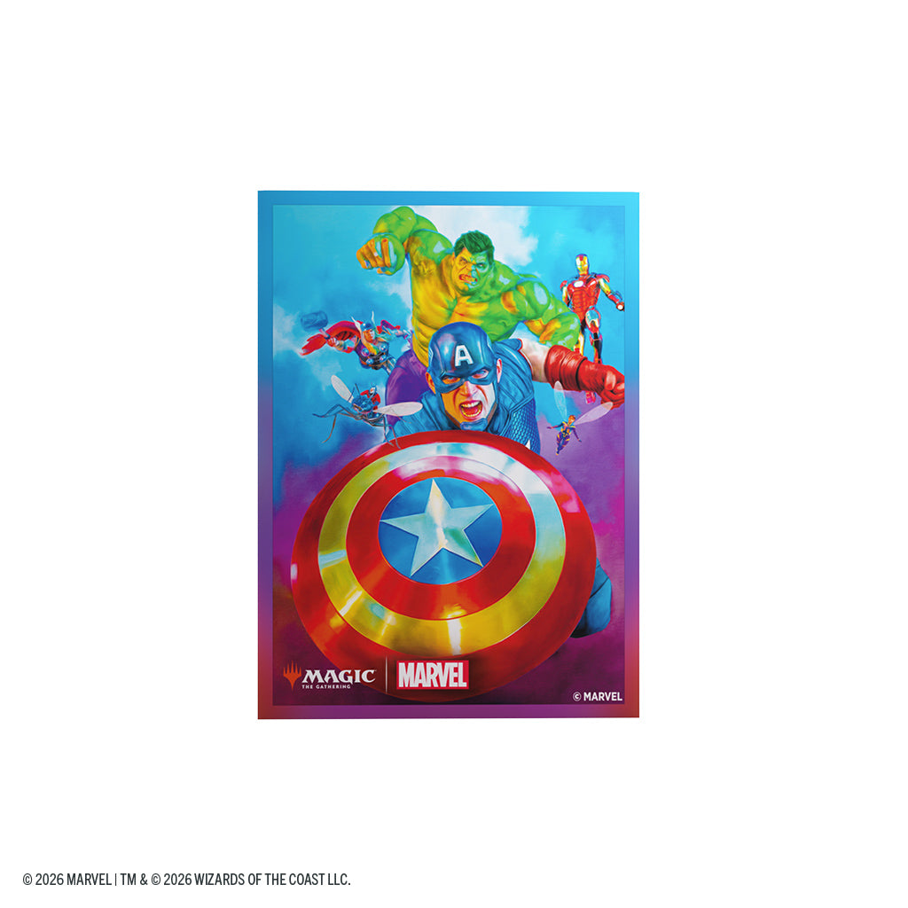 Magic: The Gathering | Marvel Super Heroes Premium Art Sleeves - Captain America, Team Leader | Gamers Paradise