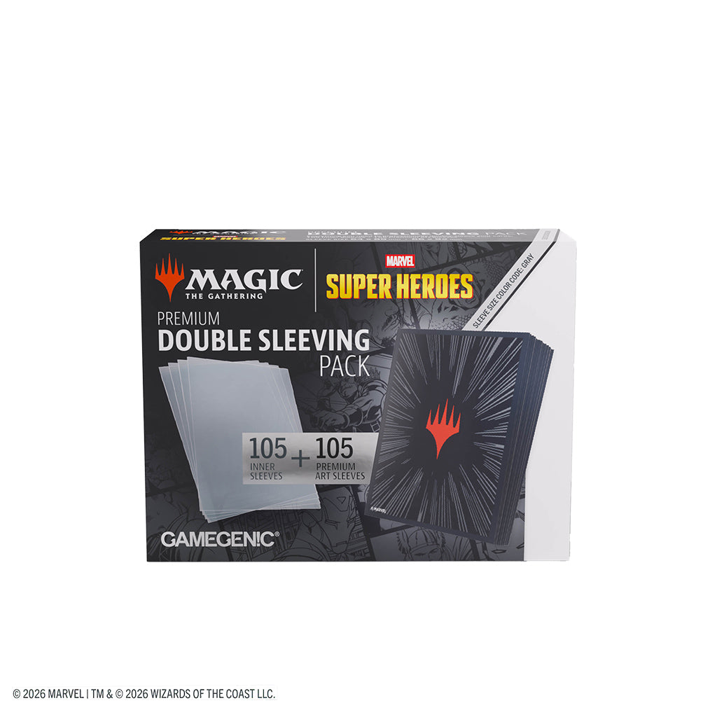 Magic: The Gathering | Marvel Super Heroes Premium Double Sleeving Pack 100 - Comic Burst Black | Gamers Paradise