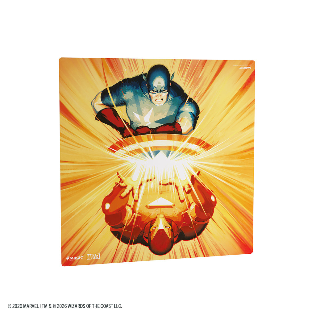 Magic: The Gathering | Marvel Super Heroes Prime 2-Player Playmat - Iron Man/Captain America | Gamers Paradise